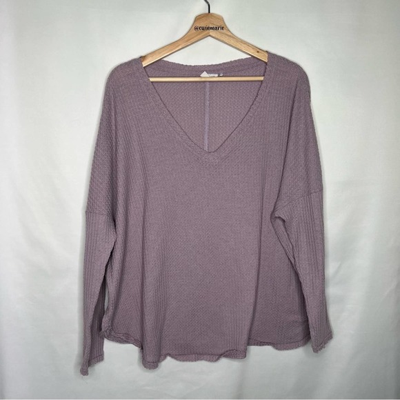 Out from Under size large light purple waffle knit sweater - Picture 1 of 7
